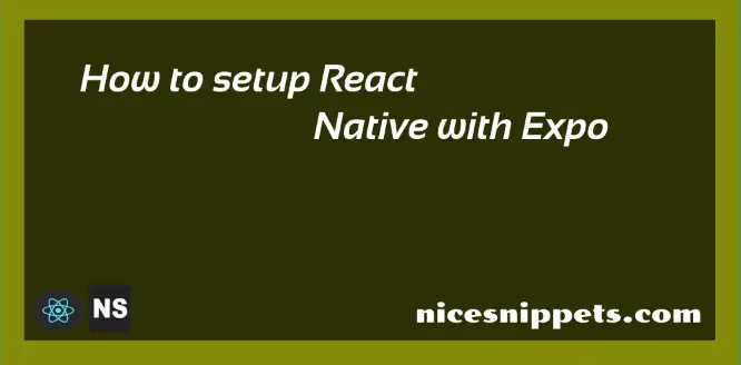 How to setup React Native with Expo